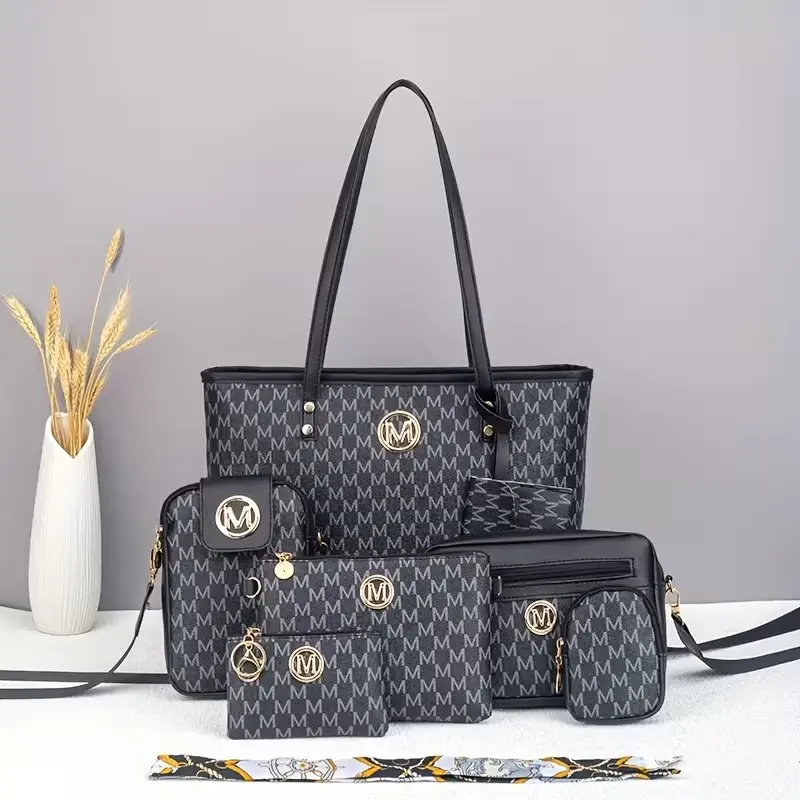 New Fashion Trendy Versatile Tote Bag Set, Casual Crossbody Camera Shoulder Bag, Lightweight Handbag, Elegant Scarf, Large Capacity Multifunctional Bag