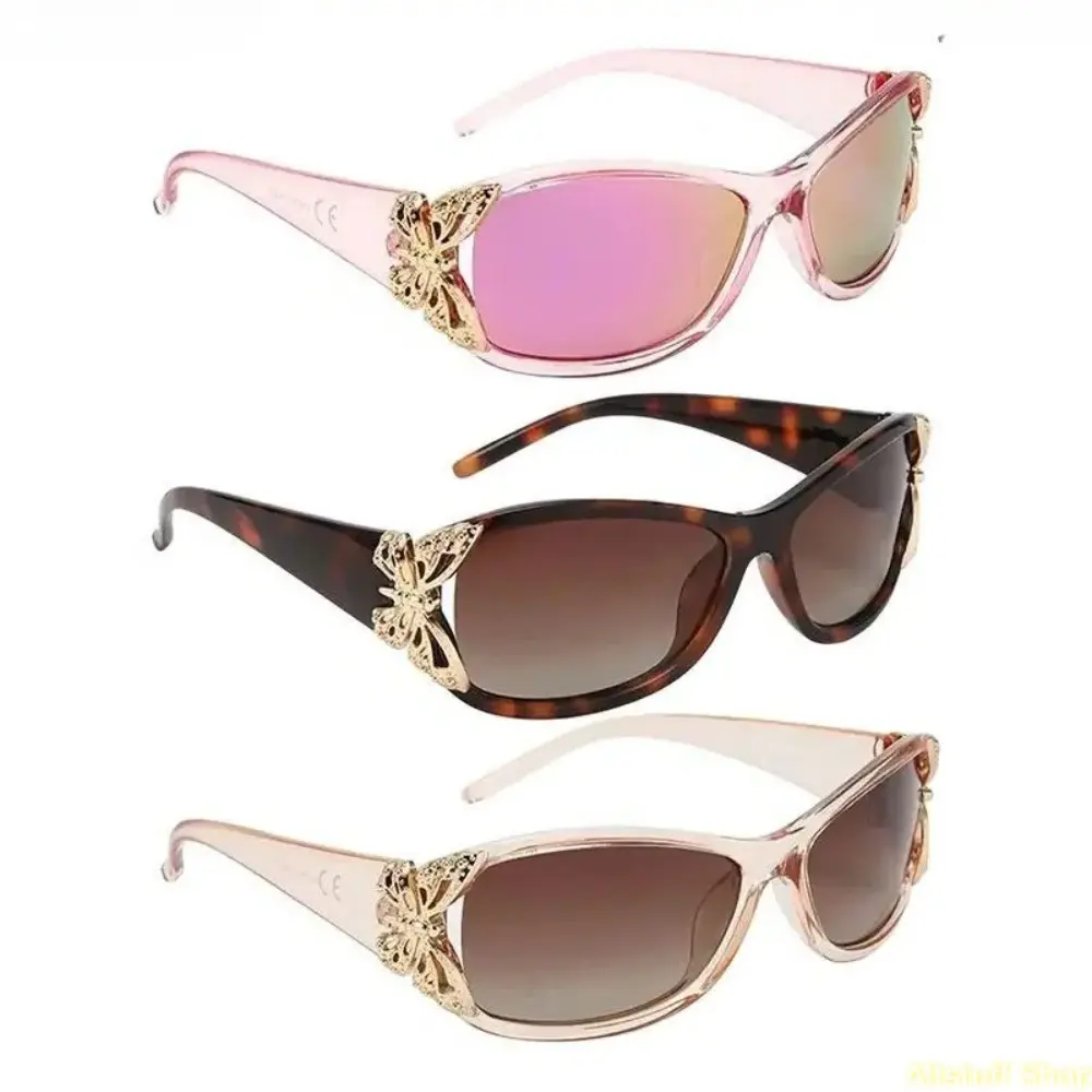 Retro Butterfly Wrap Around Sunglasses, Unisex Shield Eyewear with Polarized TAC Lens and UV400 Protection for Driving & Fishing, Polarized Lenses