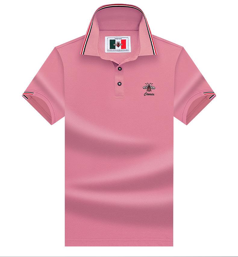 New Embroidered Bee Short Sleeve Lapel Polo Shirt High-end Trendy Brand Men's Top T-shirt