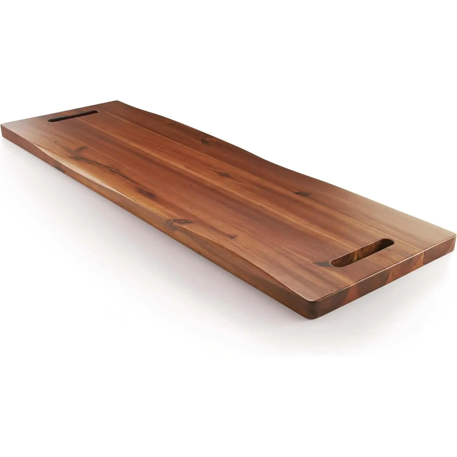 TIDITA 36" Large Acacia Wood Charcuterie Board, Built-in Handles, Raw Edge | Dual-sided Design, Extra Long Wooden Serving Cheese Boards, Rectangular Serving Platter for Meat Steak, Cracker Appetizers