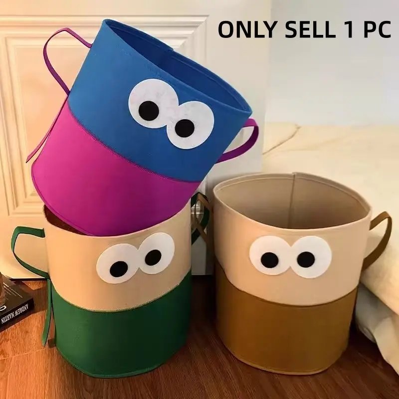 Foldable Felt Storage Basket, Random Color, Synthetic Fiber Material, Ideal for Gifts, Snacks, Toys, Miscellaneous Items, Dirty Clothes Bin