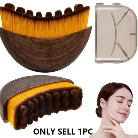 Face Contour Brush for Jawline & Chin Sculpting Dry Brushing Massager for Lymphatic Drainage & Facial Fatigue Relief Ergonomically Designed to Fit The Skin Precisely