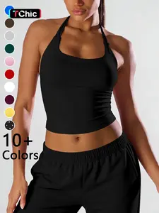 Women's Tight-Fitting Halter Sports Tank Top, Fitness Apparel, Comfortable Fashion Workout Gym Yoga Shirt, Multi-Color Outdoor Fitness Running Top