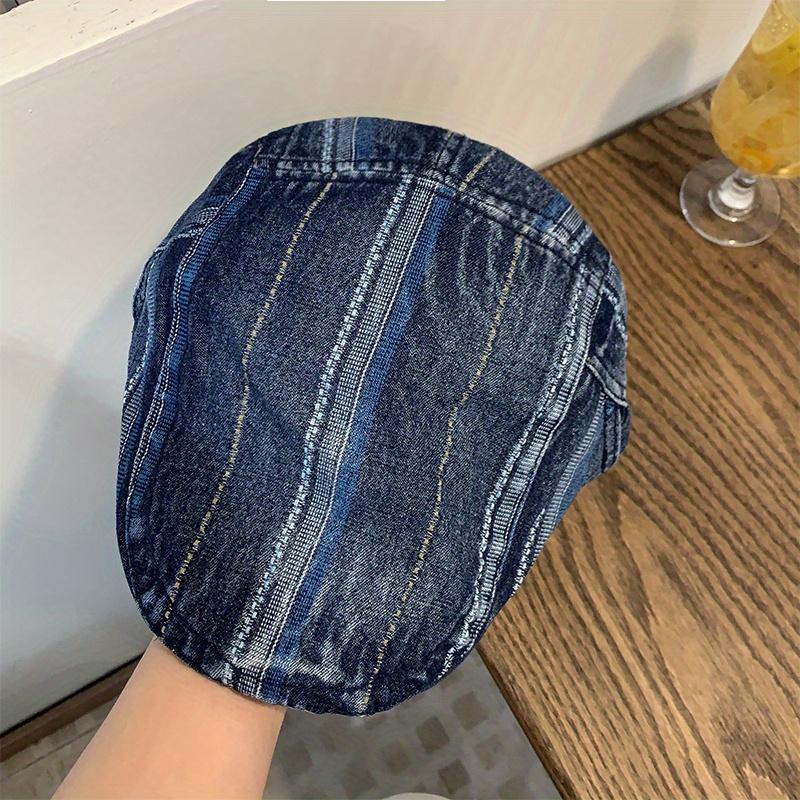 Japanese Washed Distressed Front Hat for Women, Spring/Summer Retro Versatile Thin Style Face-Revealing Literary Newsboy Beret