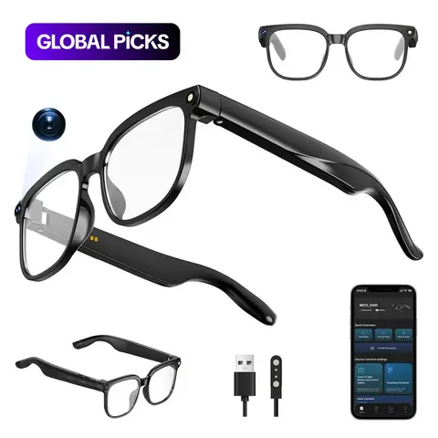 Smart Ai Glasses with Camera, 8m Phd Camera Glasses, Video Recording, Real Time Translation, Voice Assistant, Wireless Wearable Tech Glasses for Travel/meaningful Meetings/vlogging #GLOBAL PICKS