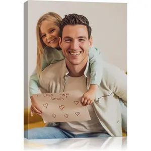 Personalized Picture To Canvas Print for Home Decor,Waterproof and Color Long-Lasting Canvas,Customized Photo Gift for Family,Friend,Lover,Pet (12"X16")