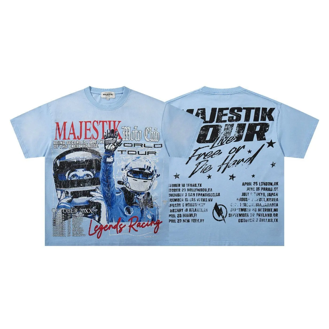 MAJESTIK 2026 Men Vintage Washed Rhinestone Graphic Tees, Distressed Raw Edge Premium Cotton Oversized T Shirt, Moisture Wicking Summer Streetwear Tops, Ideal Memorial Day & Fathers Day Outfit For Men | graphic tees | tiktok shop deals