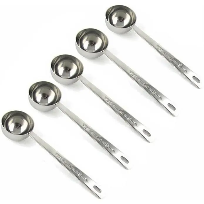 Stainless Steel 1 Tablespoon Measuring Coffee Scoop Spoon, Set of 5