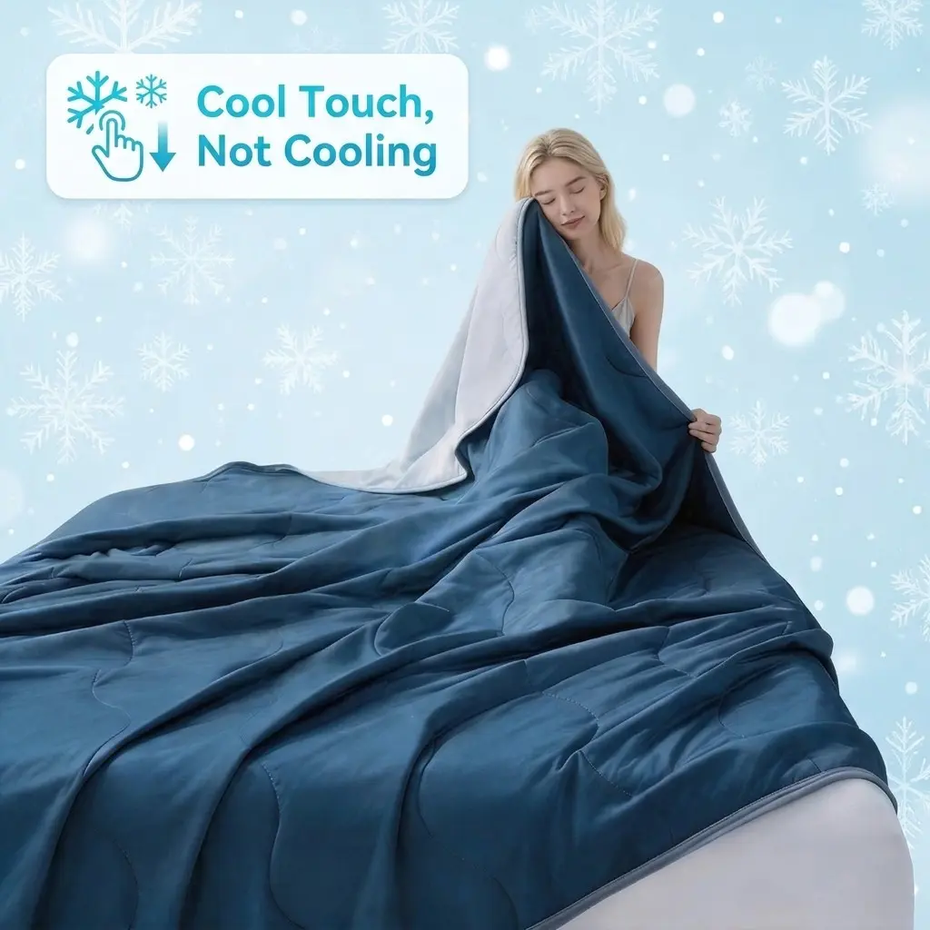 Lightweight Breathable Cooling Blanket for Bed, Queen Size 90"x103", Portable Summer Nap Mat, Soft Smooth Lightweight, Heat Absorbing for Adults