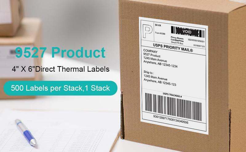 Fanfold 4 x 6 in Direct Thermal Shipping Labels, White, Perforated-500 Labels per Stack, 1 Stack