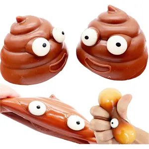 LBKKC Poop Squishy, 2 Pack Stretchy Sticky Fast Rebound Squeeze Toys, Funny Poop Shape Novelty Glitter Squishy Dumpling Style, Stress Relief Fidget Toys, Easter Basket Stuffers & Party Favors