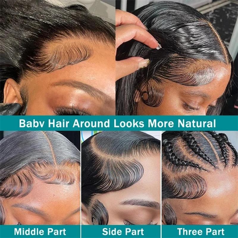 Bling Hair 13x6 13x4 HD Transparent Lace Front Human Hair Wigs For Women Straight 30 32 34 Inch Brazilian 4x4 Lace Closure Glueless Wig Brazilian 100% Human Hair 360 Full Lace Frontal Wigs 180%