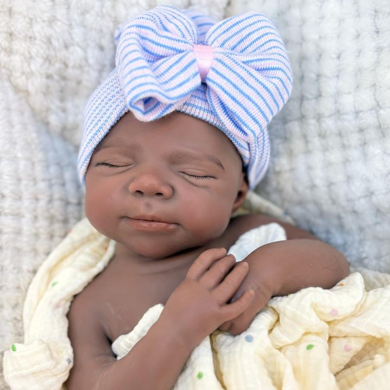 17 Inch Dark Skin Pascale&Vivienne Full Silicone Reborn Girl Doll Can Open Mouth Lifelike Artificial Painted Skin Handmade Flexible Waterproof Silicone Doll For Children