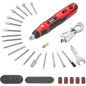 ‎ TOOLS-00221 Tool Kit, 3.7V Mini Multi-Tool Set for Drilling Grinding Polishing Engraving and Cutting,Red