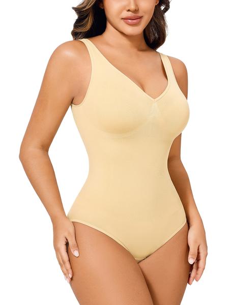 Women's Deep V Fashion Shapewear Bodysuit, Sexy Lightweight Slimming Underwear, Abdomen Control & Butt Lifting Bodyshaper Vest