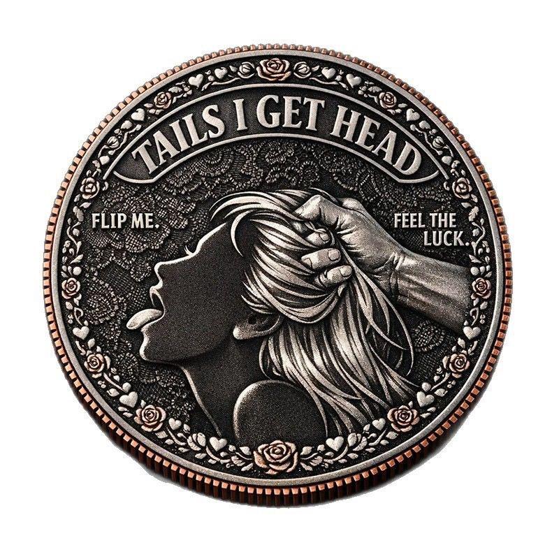 Double Sided Heads I Get Tail Coin Romantic Couple Keepsake Novelty  Anniversary Gift For Boyfriend Girlfriend