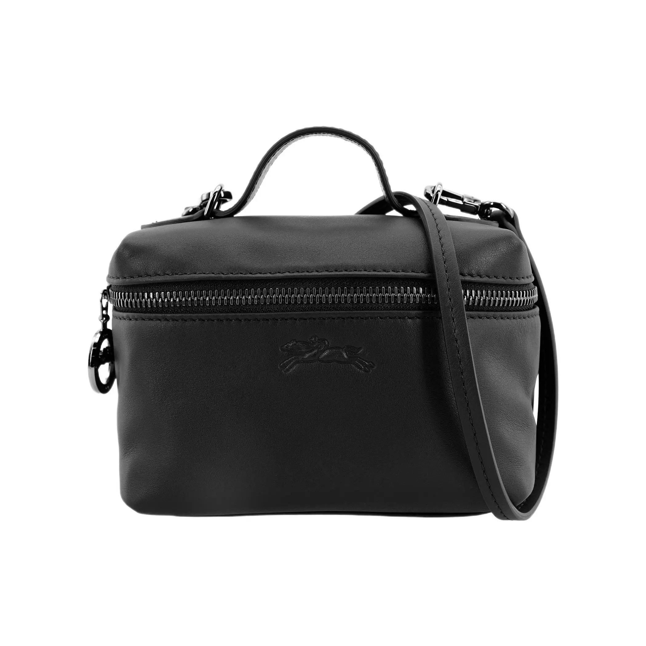 Longchamp Le Pliage Xtra 16 Zip Top Crossbody Bag for Women, Genuine Leather, Mini Style, Black