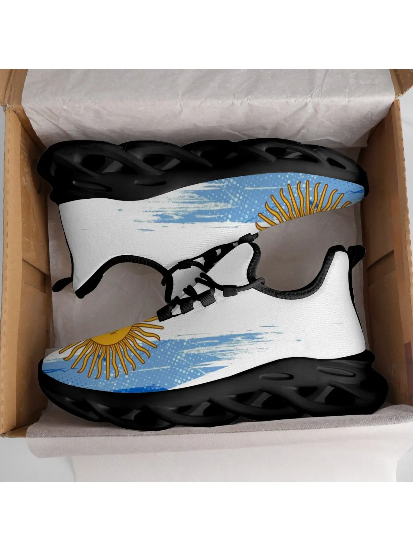 2026 Exclusive Argentina Flag Unisex Adult Lace Up Running Shoes Minimalist 3D Printing Comfortable Breathable Sneakers Versatile For Daily Outings Hollow Sole Non Slip Casual Athletic Walking Trainers
