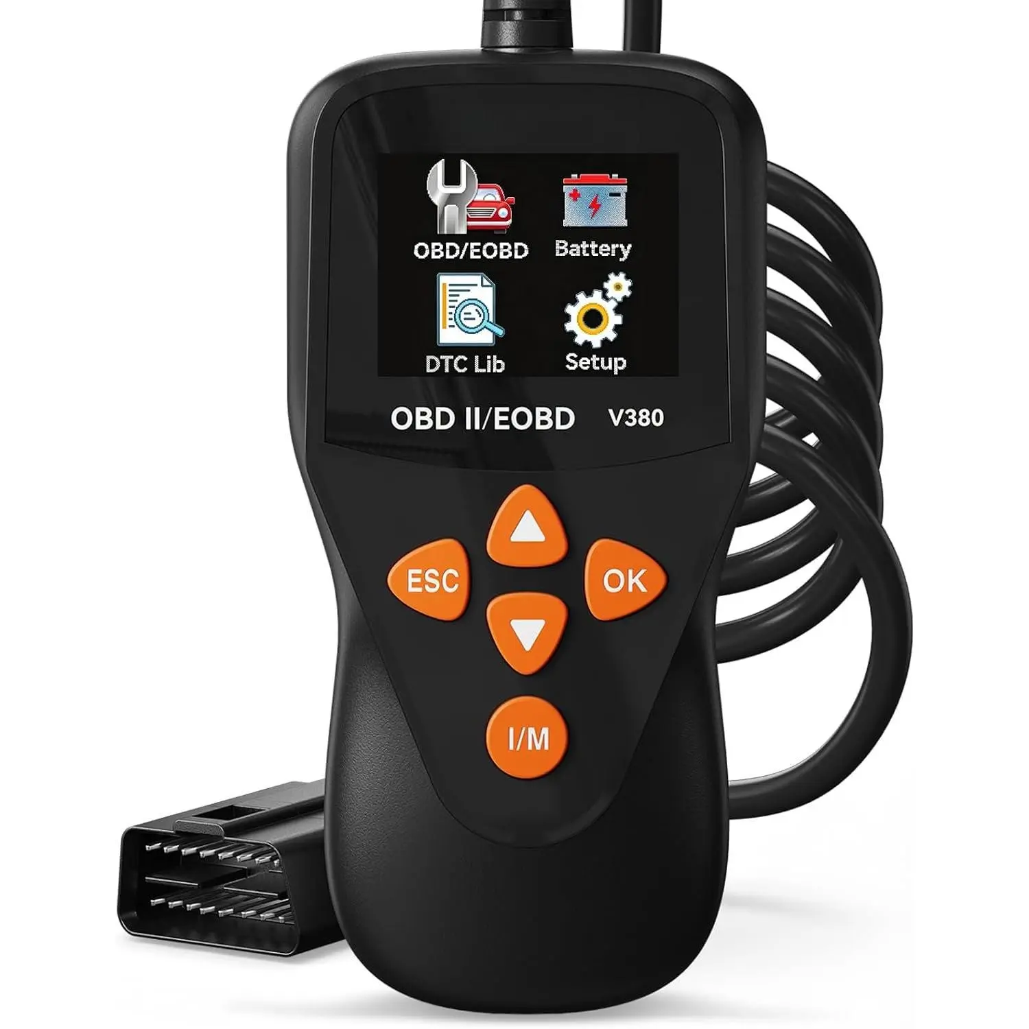 V380 OBD2 Scanner for Check Engine Light, Color Display  Code Reader | Read & Clear Codes, I/M Readiness, Live Data, Freeze Frame, DTC Lookup,  for 1996+ Gas ; Diagnostic Scan Tool