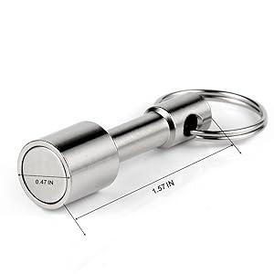 Magnet for Testing Brass,Keychain Pocket Magnets for Purse with Strong Magnetic Rare Earth Neodymium,Gold,Silver, Jewelry,Ferrous Metals Test Magnet (2PACK-D12mm)