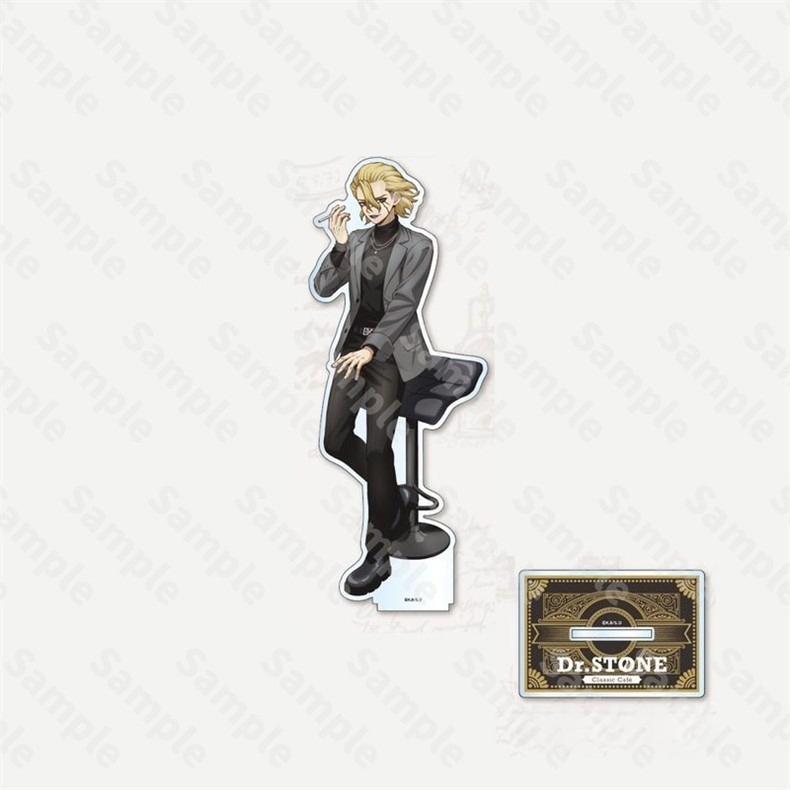 13cm/5.12in Dr.STONE Cafe Acrylic Stand Anime Peripherals Ishigami Senku Stand Model Ornaments Collection Gift for Boy Holiday