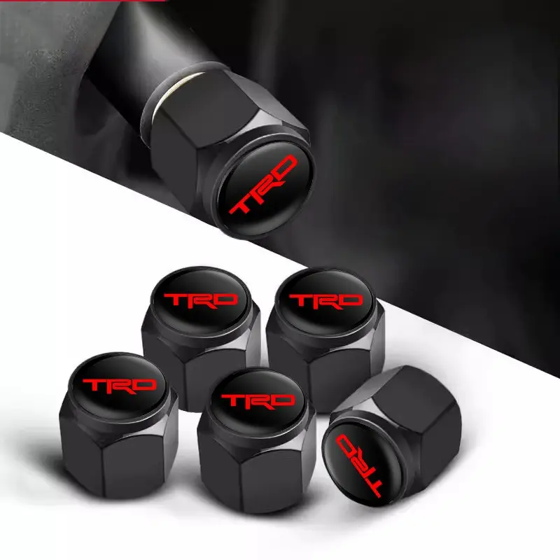 5Pcs Aluminum Car Wheel Tire Valve Cap Dust Cover Accessories For Toyota TRD Corolla RAV4 LEVIN Yaris C-HR Camry Prius Prado Tacoma