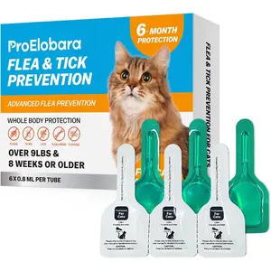 Topical Flea and Tick for Large Cats: Waterproof Topical Cat Flea and Tick – Fast-Acting & Long-Lasting at Home Control for Cats Over 9 lbs and 8 Weeks or Older – 6-Dose Supply
