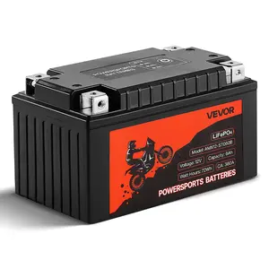 VEVOR Motorcycle Battery, 12 Volt 6Ah, LiFePO4 Lithium Pre-Charged Powersports Battery, Maintenance Free High Performance, Compatible with ATV, Motorcycle, Jet Skis, Scooter, UTV, and More