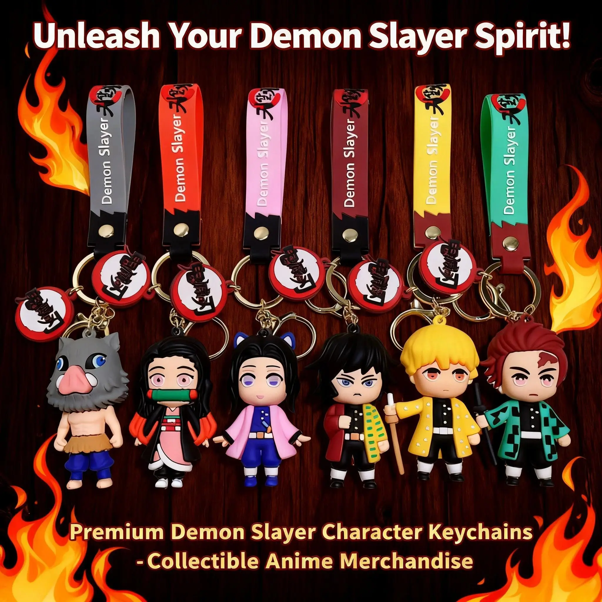 2026 new hot item Demon Slayer Kimetsu No Yaiba Keychain Anime Keychain Cute Bag Pendant Car Keychain Ghost Blade Keychain Fans Gift Jewelry