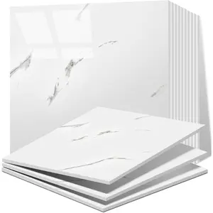 Vieshful 20pcs Peel and Stick Backsplash Tile，12"x12" Self Adhesive Marble Tile for Wall, PVC Waterproof Shower Wall Panels, Back Splash Stick on Tiles for Kitchen Bathroom Living Room (Not Real Tile)