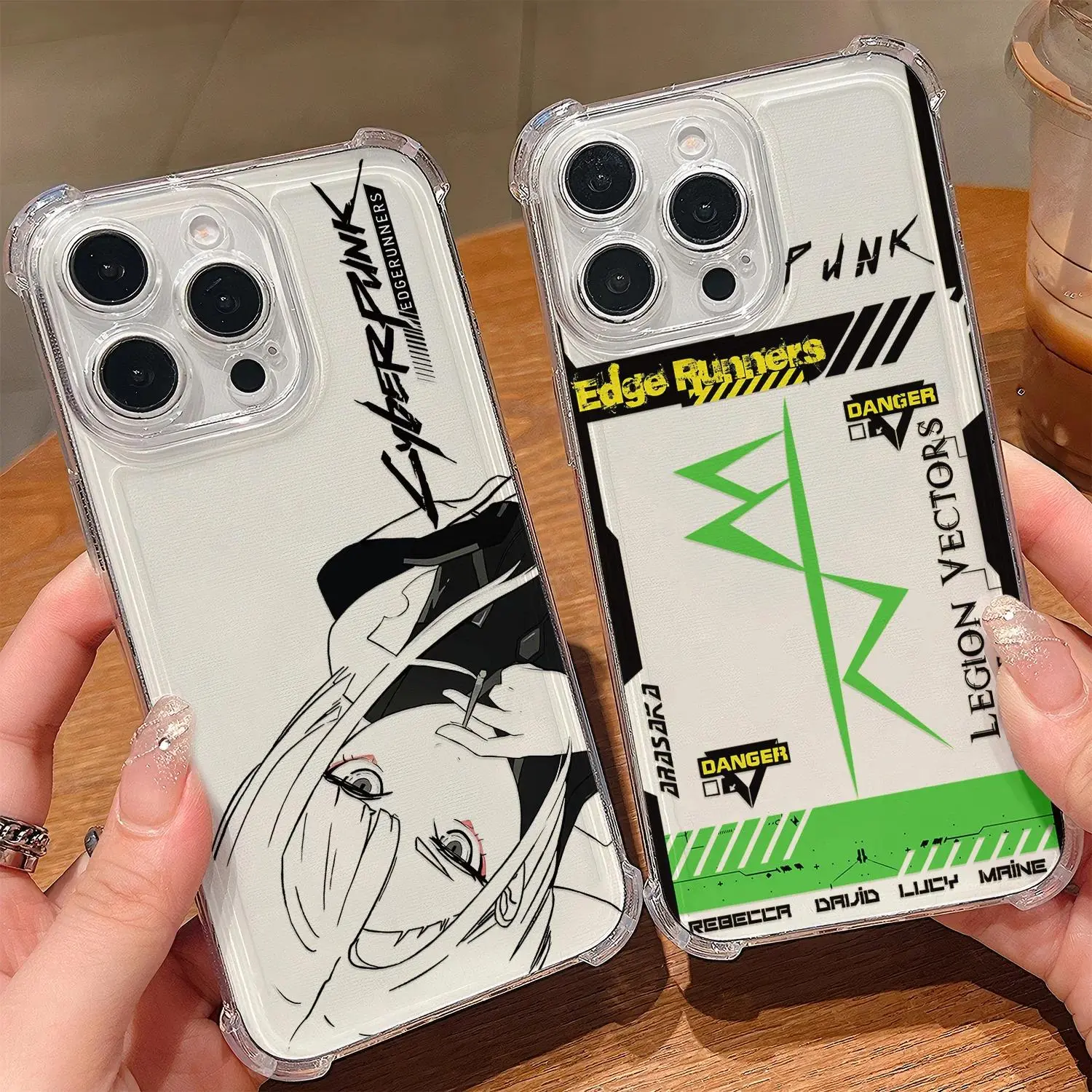 Clear Transparent Base Black White Hand-Drawn Girl Line Art Hard Clear Matte Cover For IPhone 17 16 15 11 12 13 14 Pro Max Plus Cover
