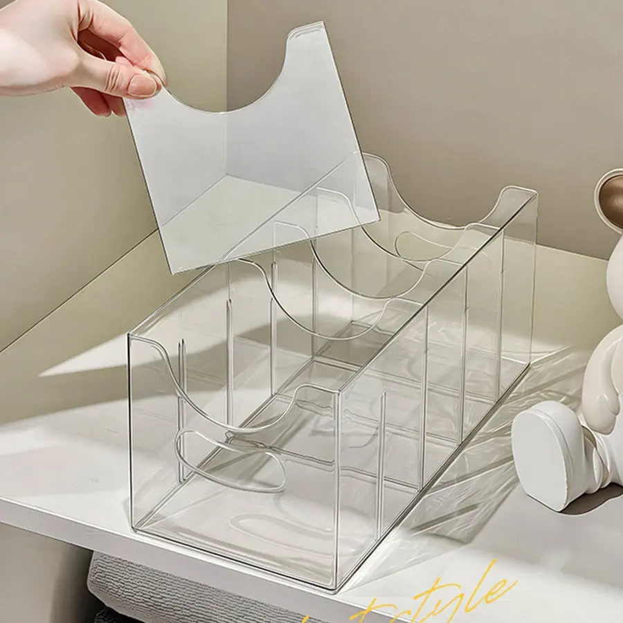 Belt Storage Rack, Clear Storage Transparent Organizer Box for Belts, Scarves, Home Closet, Multi-Compartment Display Box, Essential Wardrobe Accessory