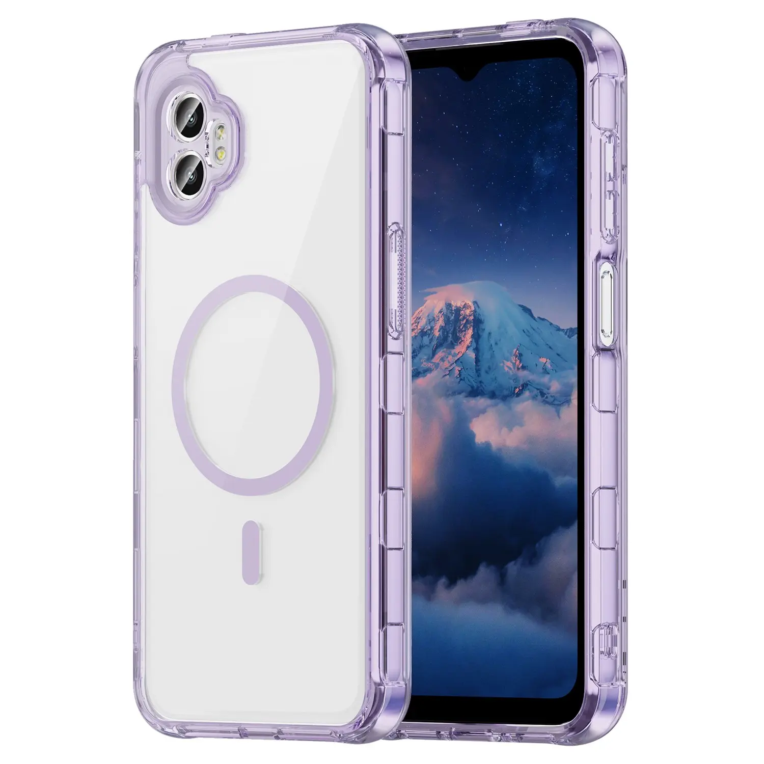 1pcs， New minimalist transparent phone case suitable for sam xcover 7pro protective case with magnetic charging function for both men and women