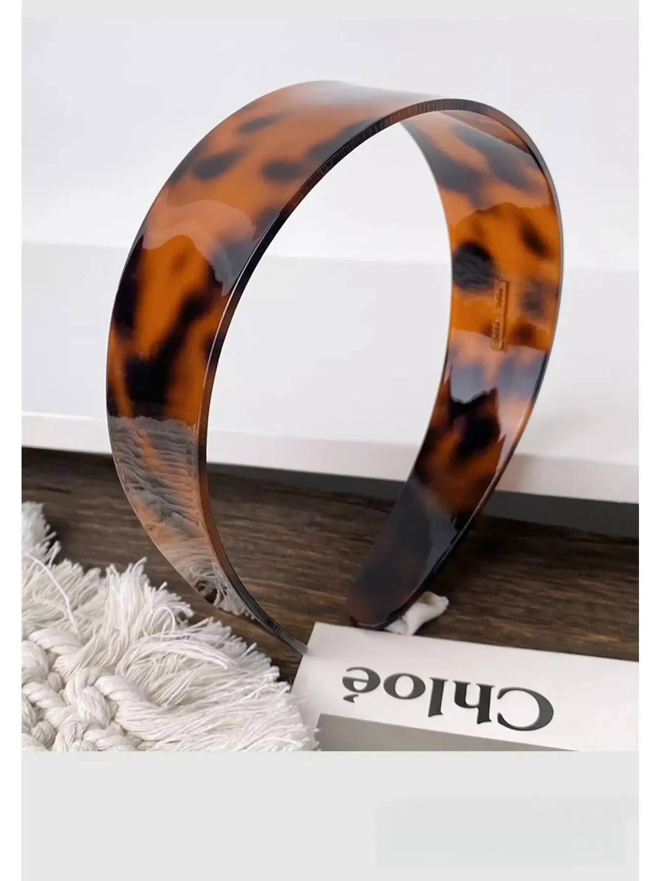 Tortoiseshell Wide Headband, French Style Acrylic Hairband, Elegant Hair Accessory for Women