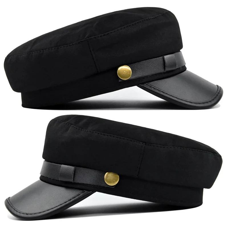 Autumn and Winter Versatile Beret Retro Flat Top Visor Small Face Black Painter Hat Fashion Hat Classic Versatile Adjustable