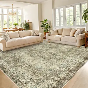 Garvee Area Rug 5x7 for Living Room - Mechine Washable Non-Slip Rugs for Bedroom - Low Pile Thin Large Floor Carpet for Dinning Room Home Office(Taupe)