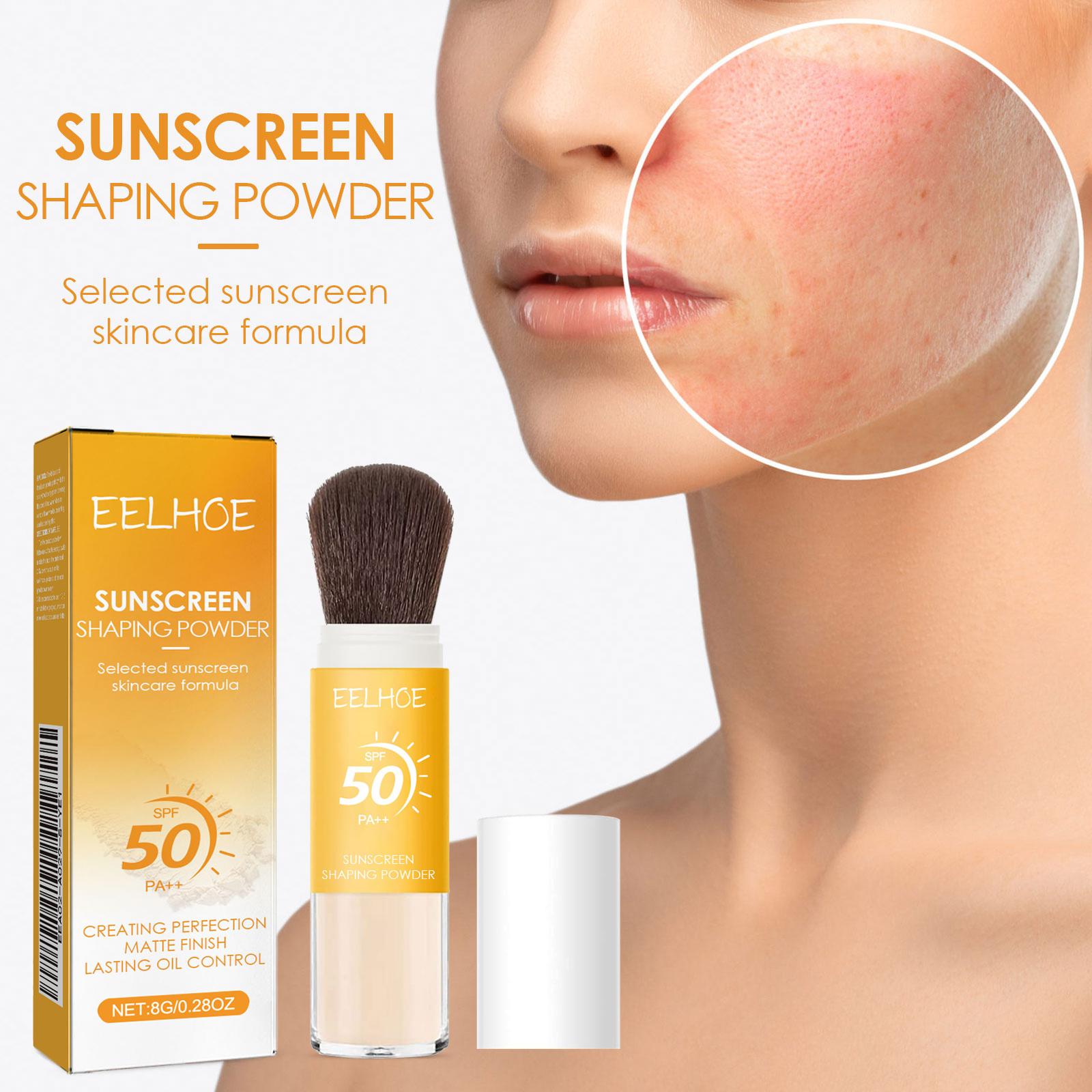 3-Pack Blurred Matte Powder with Brush - Brush-On SPF50+ PA++ Sunscreen, Natural Lightweight Breathable Gentle Waterproof, Long-Lasting Oil Control No-Transfer Titanium Concealer, Moisturizing Flawless for Daily Makeup Setting, Waterproof Powder