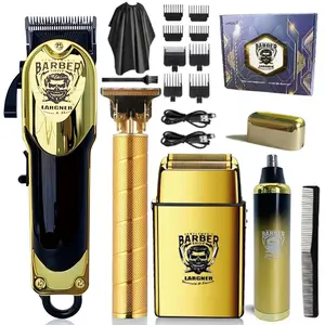 Professional 4 in 1 Kit, 1 Set Rechargeable Hair Clipper with Accessories, Hair Grooming Kit for Home & Salon Use, Barber Clippers Set