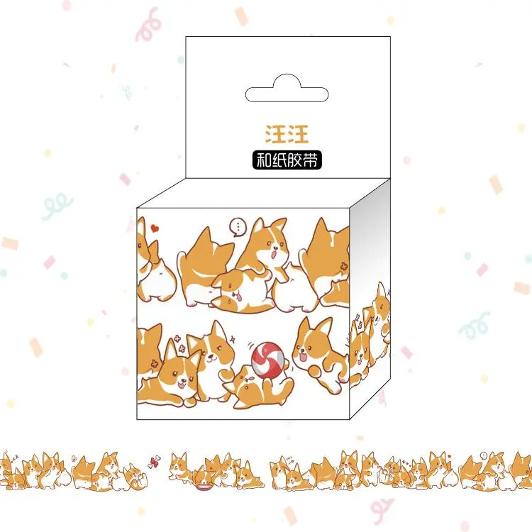 1.5cm*5m Cute Cat Dog Q Version Cartoon Washi Tape Adhesive Tape DIY Scrapbooking Sticker Label Masking Tape