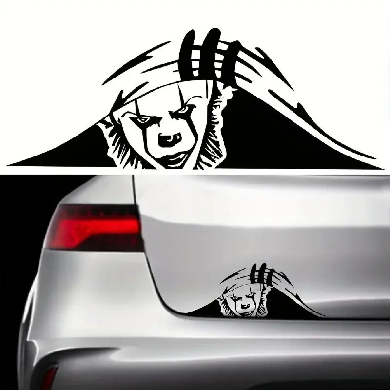Joker Peeking Car Sticker, Waterproof Vinyl Self-Adhesive, Fits Window, Bumper, Trunk, Funny Car Decal, 1 Piece, Automotive Decoration