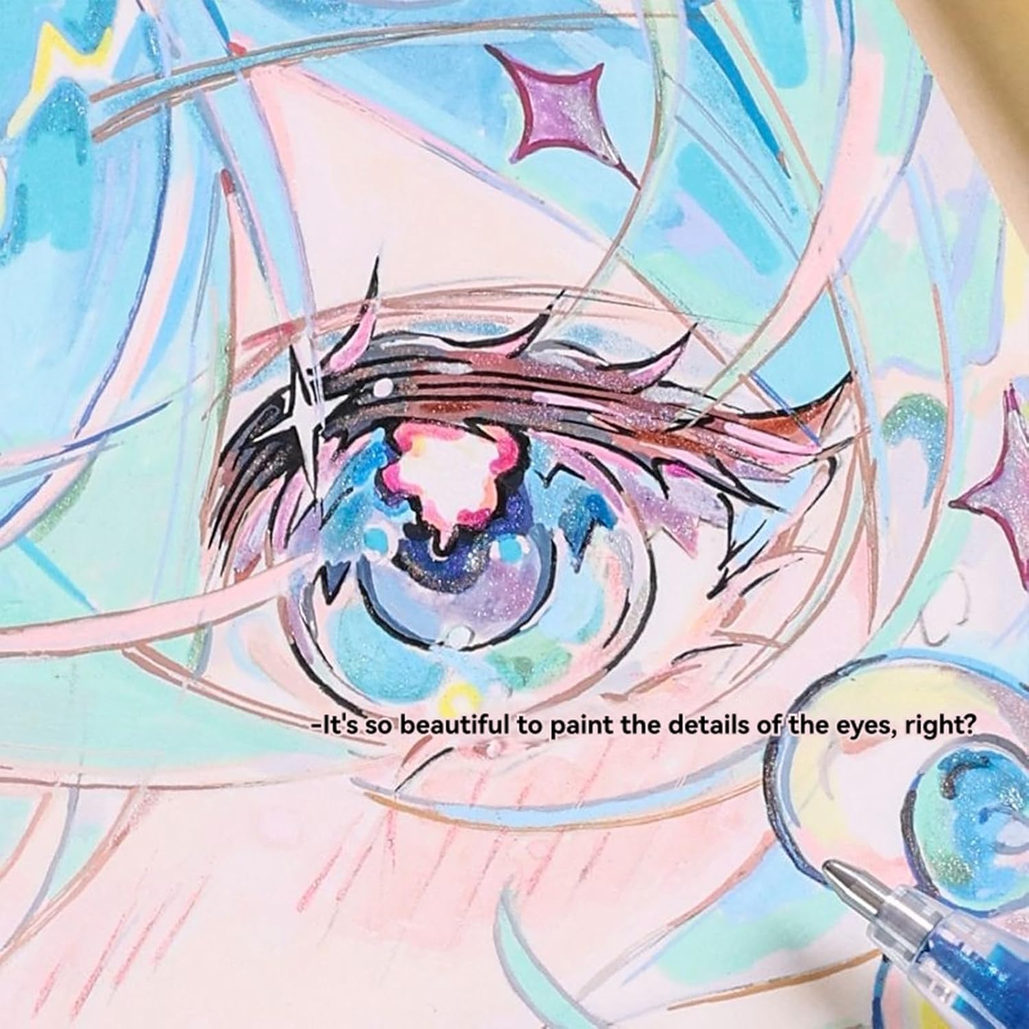 Glitter Gel Pen Set, 6 Counts/set 1.0mm Fine Tip Large Capacity Colored Drawing Pen, Sparkle Paint Pen for DIY Craft Making, Coloring, Doodling