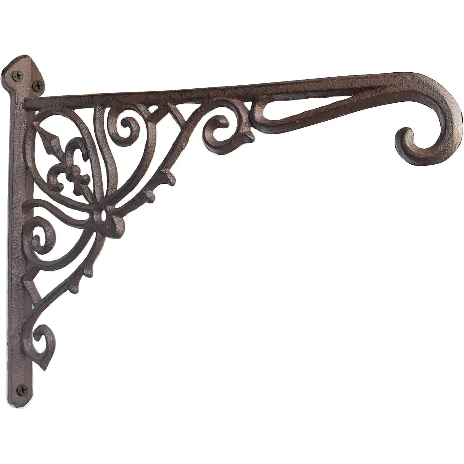 Cast Iron Hanging Hook Bracket Wall Hanger 12" Deep Outdoor Indoor Wall Hanging Bracket Hooks for Pots Basket Bird Feeder Wind Chime Lanterns Hanger Hardware Bracket