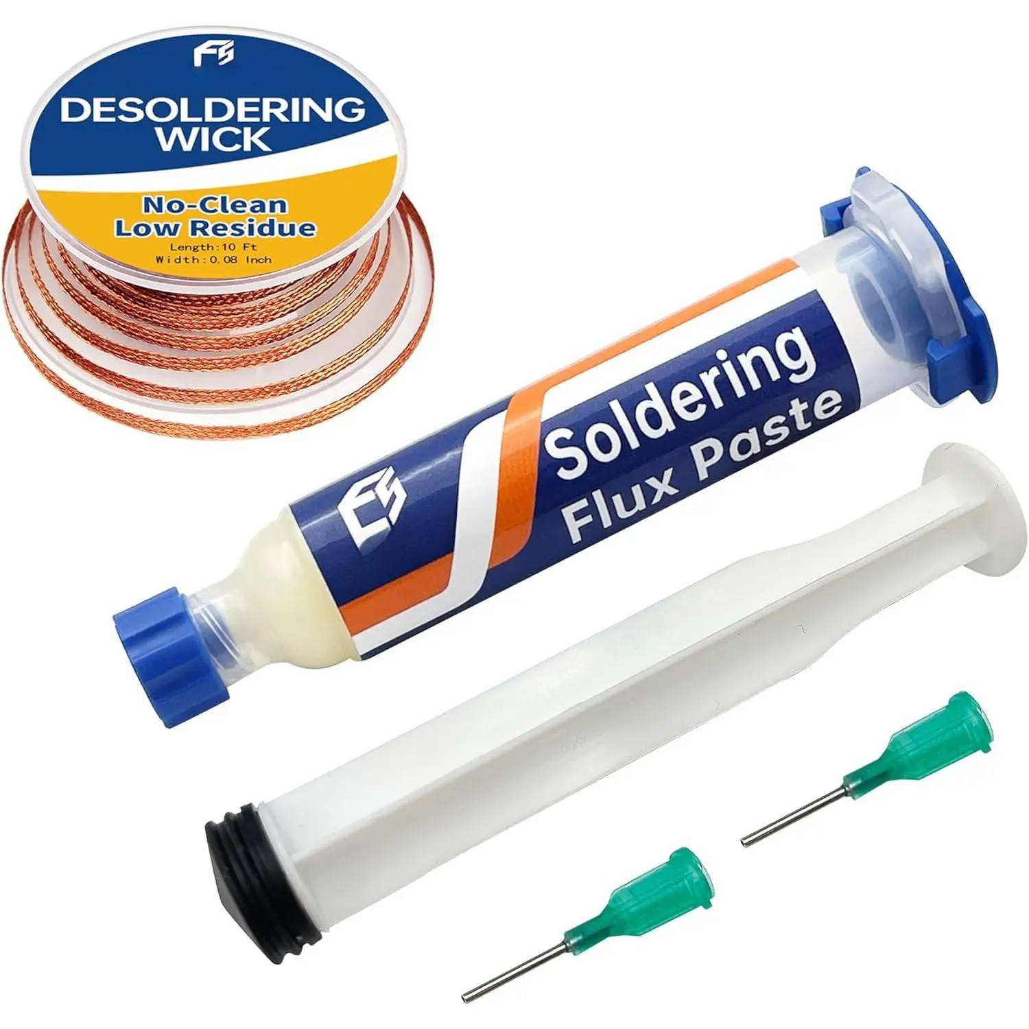 1 Set Compact Soldering & Desoldering Kit - High Activity No-Clean Flux Paste (10CC), Desoldering Wick, Effective Solder Removal, Complete Electronics Repair Solutions, Compact Kit