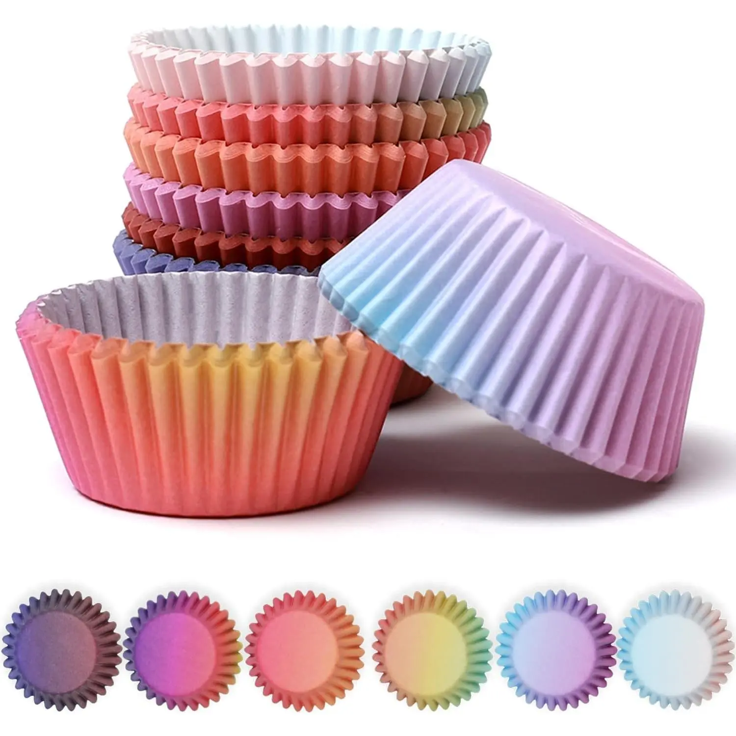 Cupcake Liners Cupcake Cups 300-Count Food Grade Gradient Design Cupcake Papers Baking Cups Cupcake Wrappers