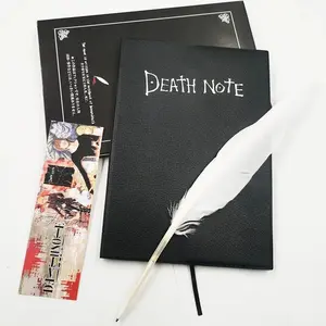 Death Note Notebook Set Leather Necklace Bookmark Quill Collectable Anime Notebooks Large Anime Theme Writing Diary Prank Gifts