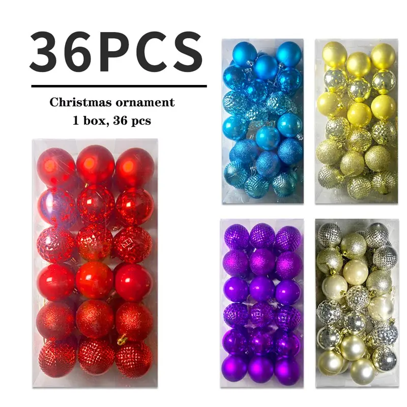 Christmas Decoration Ball Hanging Ornament, Glossy Matte Christmas Tree Baubles, Festive Holiday Decorative Balls, Bright Colorful Ornaments