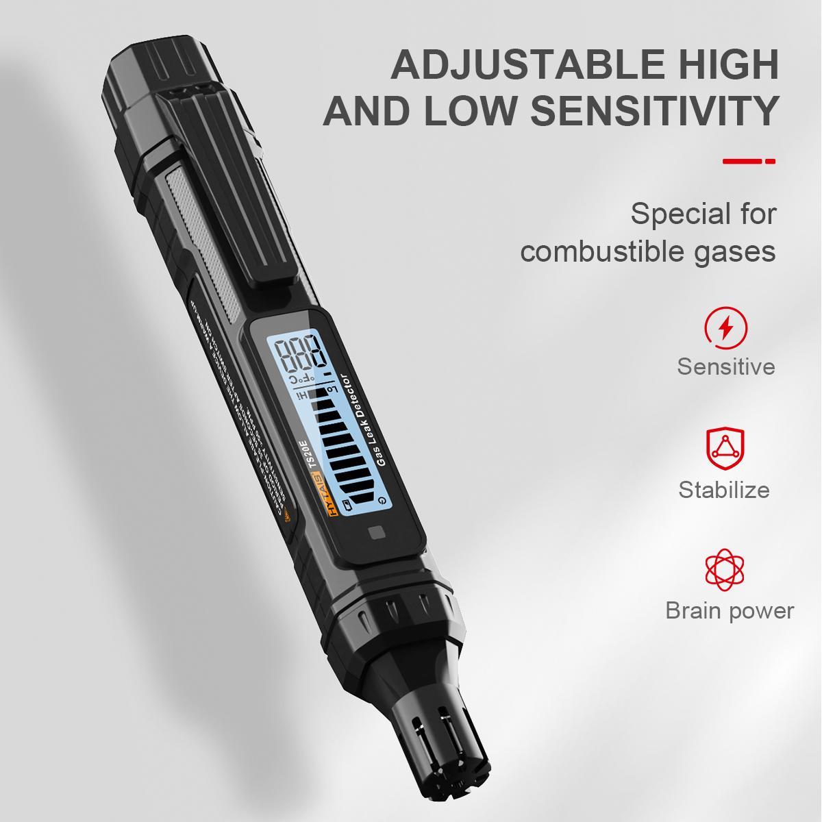 HYTAIS Portable Gas Leak Detector Safety, Battery Required Handheld Natural Gas Sniffer High Sensitivity with LCD Display, Combustible Gas Detector