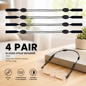 4-Pair Adjustable Eyewear Retainers, Ultra-Soft No-Slip Ear Hooks