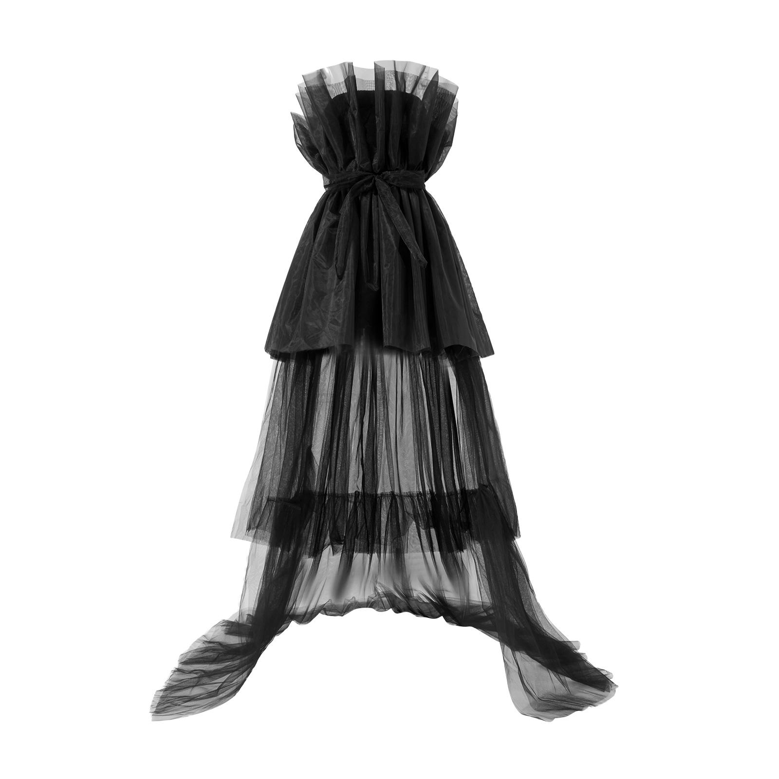 Women High Low Tulle Dress,Off Shoulder Strapless Asymmetrical Cocktail Party Tutu Dress Prom Gown