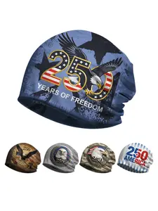 250 Years USA Patriotic Graphic Open-Top Design Beanie Outdoor Cycling Hiking Sports Cap Unisex Independence Day gifts